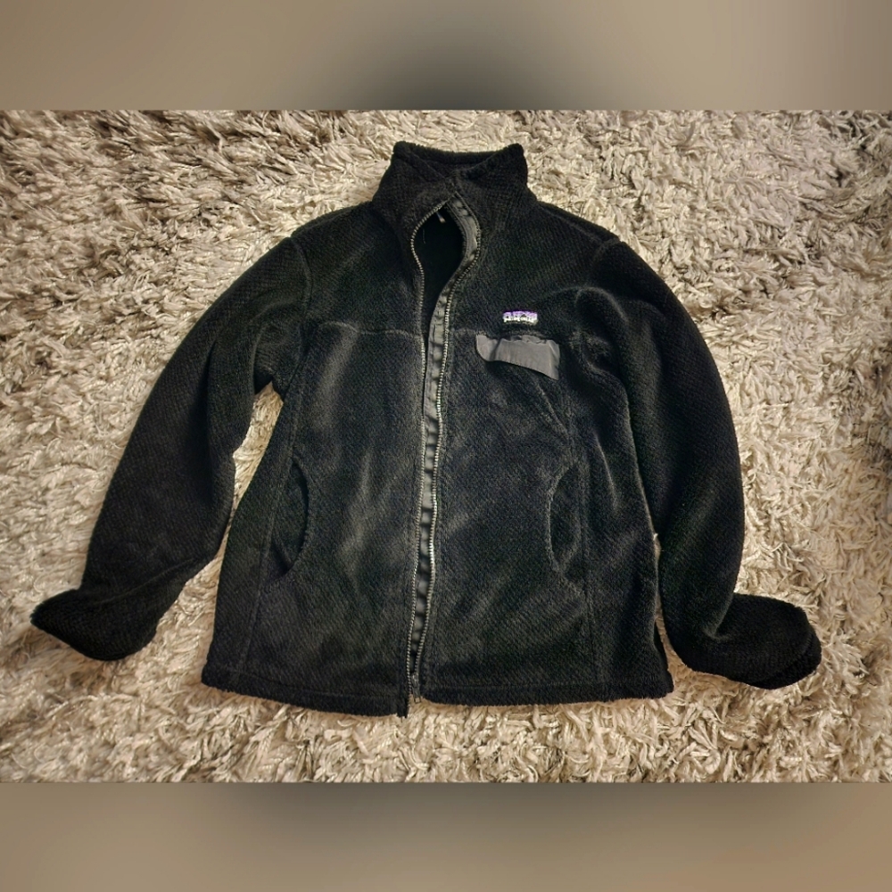 Patagonia Women's Full-Zip Re-Tool Black Cozy Fleece Jacket Size Small